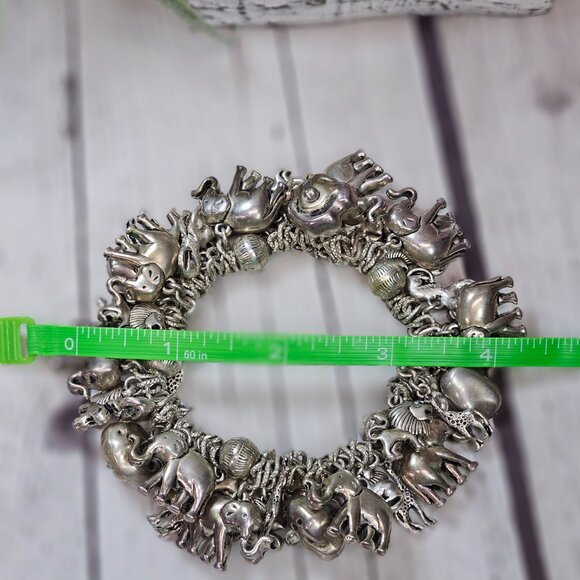 African Safari Inspired Silver Plated Stretch Bracelet - Picture 5 of 6